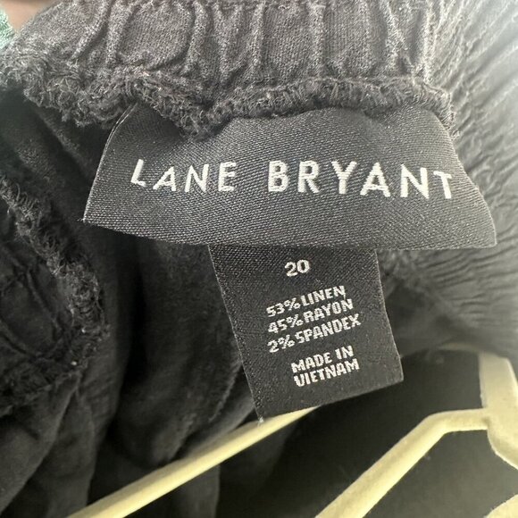 Lane Bryant Womens Black Linen Blend Pockets Drawstring Pants Size 20 Relaxed - Picture 4 of 5